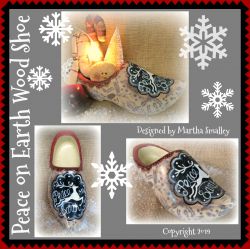 Peace on Earth Wooden Shoe (Reindeer) DOWNLOAD Painting Pattern - Martha Smalley